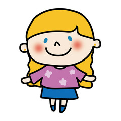 金髪で青い瞳の子供（女の子）