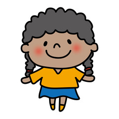 天然パーマのの子供（女の子）