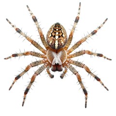 Spider weaving web in air nature macro photography close-up art