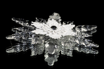 Étoile de neige et son reflet