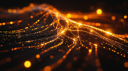 Naklejka premium Abstract business connection of lines from nodes It is connected to endless nodes and represents the innovation of communication in the network.