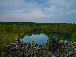 Reflection of trees in water
