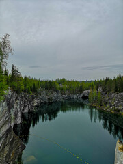Ex marble quarry in republic Karelia, Russia