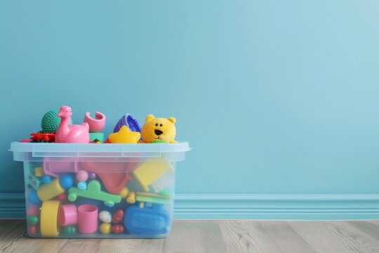 Plastic storage container for children toys