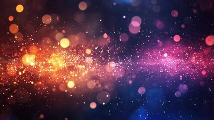 Fototapeta premium Vibrant cosmic abstract background with glowing lights.