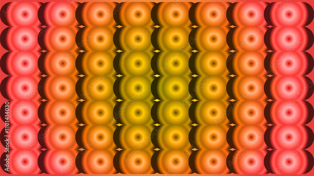 Poster abstract background with red yellow pattern of radial circles