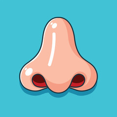 Human Nose Cartoon Vector Icon Illustration. Education Object Icon Concept Isolated Premium Vector. Flat Cartoon Style