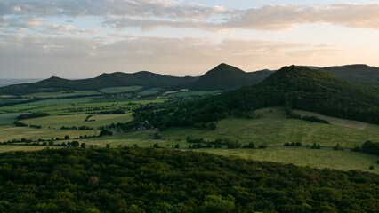 Obraz premium Landscape of the Bohemian Central Highlands, Czech Republic.