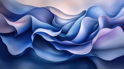 Obraz premium Abstract waves of blue and purple create a fluid, serene visual experience.