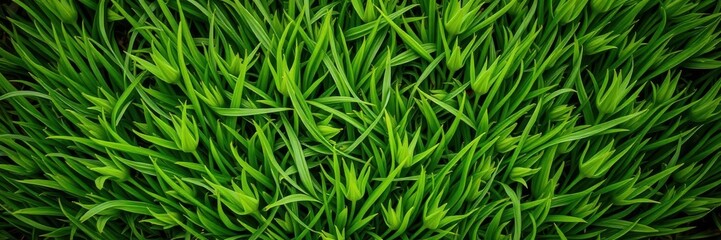Close-up shot of lush green grass textured pattern, outdoors, nature
