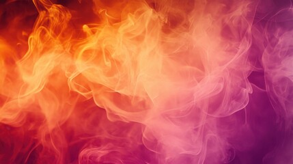 Fototapeta premium Abstract image of swirling smoke in vibrant orange and purple hues.