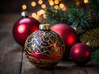 christmas background with christmas ornaments in it