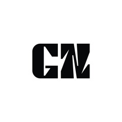 Fototapeta premium GN monogram logo design letter text name symbol monochrome logotype alphabet character simple logo