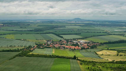 Obraz premium View of the Czech Central Highlands from Hazmburk Castle.