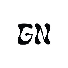 GN monogram logo design letter text name symbol monochrome logotype alphabet character simple logo