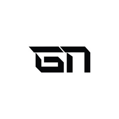 GN monogram logo design letter text name symbol monochrome logotype alphabet character simple logo