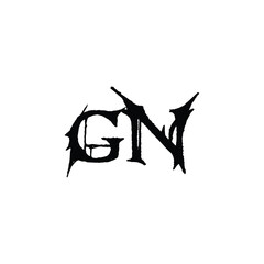 GN monogram logo design letter text name symbol monochrome logotype alphabet character simple logo