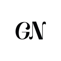 GN monogram logo design letter text name symbol monochrome logotype alphabet character simple logo
