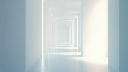 empty white canvas in a modern interior gallery setting with soft lighting and clean walls,