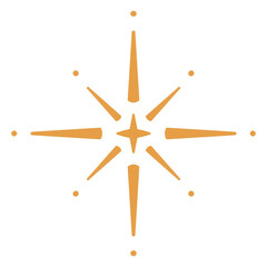 Hand drawn Golden sparkle star decoration element, PNG file no background