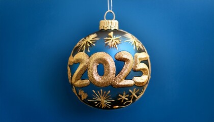 Celebrate in Style: 2025 Gold and Blue Christmas Ornament