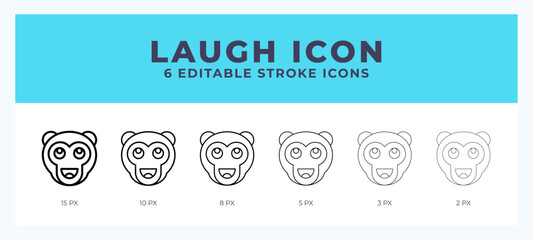Laughing monkey line icon. High quality icon symbol for web design. App © Icon