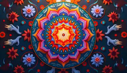 Wallpaper graphics Neon Radiance Mandala