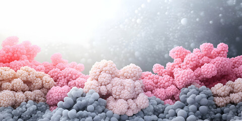 Abstract Pink, Beige, and Gray Clusters, A Soft, Dreamy Digital Art Background