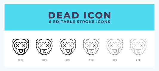 Dead monkey icon illustration vector with editable stroke.