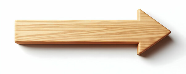 Wooden Arrow Sign,  Direction Pointer, Guidance Symbol,  Natural Wood Texture, Simple Design,  Minimalist Graphic Illustration