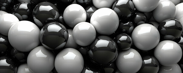 Abstract Background, Monochromatic Spheres in a Glossy,  Reflective Pile, Creating a Visually Striking Image.