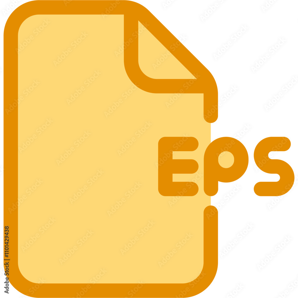 Fototapete eps file format illustration showing a document with a folded corner and clear label for use in desi