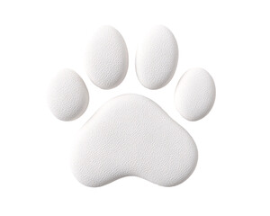 a white paw print with a white background