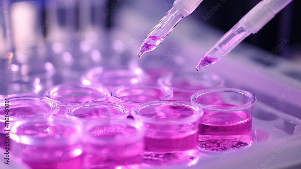 Poster advanced biotechnological experiments in sterile laboratory setting