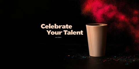 Celebrate Your Talent Inspiring Typography on Black Background for Celebrate Your Unique Talent Day, International Creativity Month, World Art Day