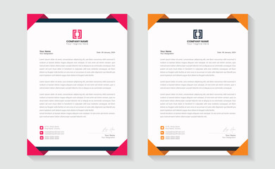 corporate modern letterhead design template with yellow, blue, green and red color. creative modern letter head design template for your project. Modern Business Letterhead Design Template, Abstract