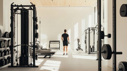 Fototapeta premium Fitness Studio with Modern Workout Equipment