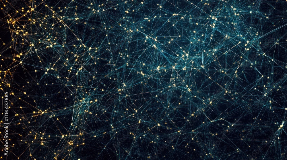 Poster abstract network of interconnected points