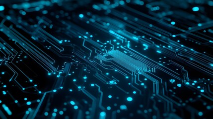 Abstract Blue Circuit Board Technology Design