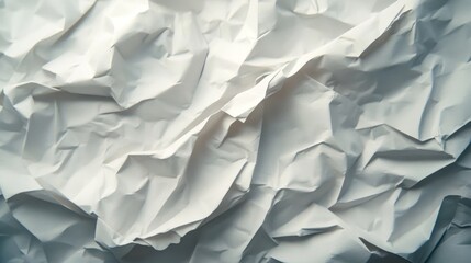 Fototapeta premium Crumpled White Paper Texture