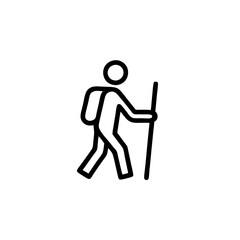 Hiking line icon. Vector illustration 