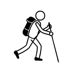 Hiking line icon. Vector illustration 