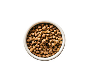 a bowl of dry cat food