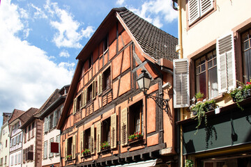 Obraz premium Maisons à colombages du 17ème siècle à Ribeauvillé