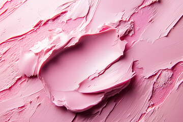 Obraz premium Smoothing Retinyl Palmitate cream for Skin Texture Improvement, Close-Up with Pastel Pink Hues