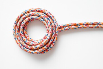 Coiled Bungee Cord on a White Background