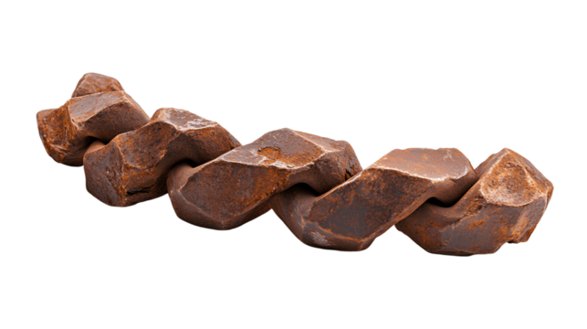 Rusty Chain on Transparent Background