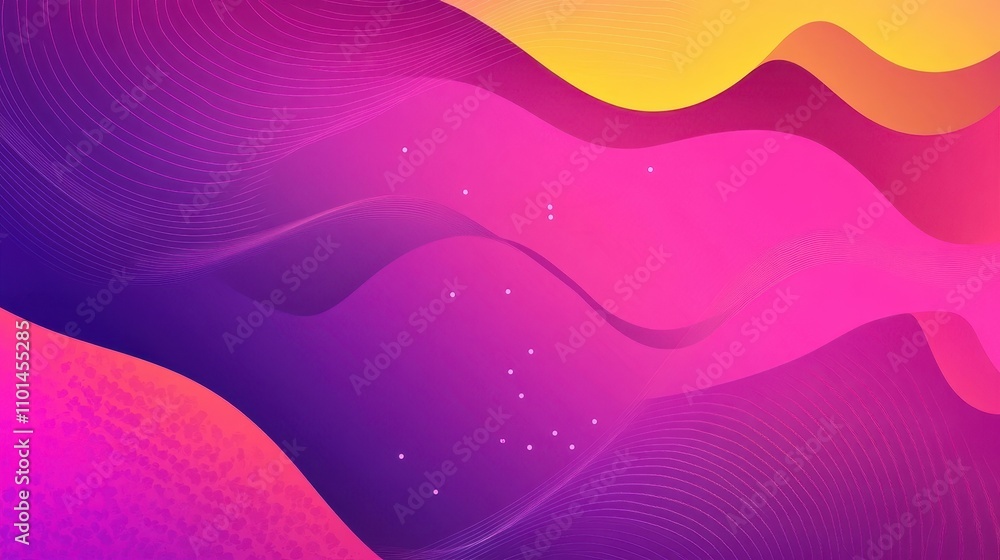 Poster abstract colorful waves with smooth gradients and subtle dots.