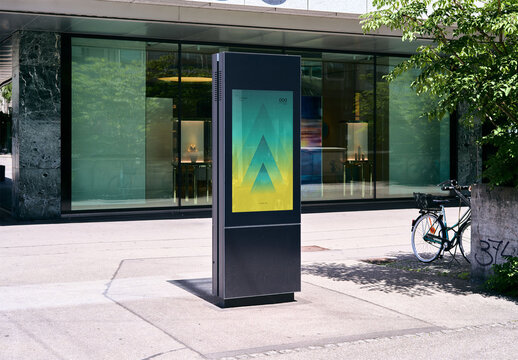 Mockup Of Vertical Customized Sign In City