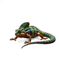 Obraz premium Veiled chameleon standing showing its beautiful colors